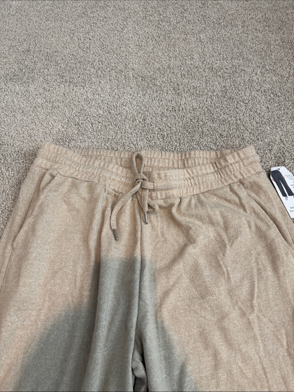 Time and Tru Wide-Leg Drawstring Joggers in Tan - Picture 5 of 8